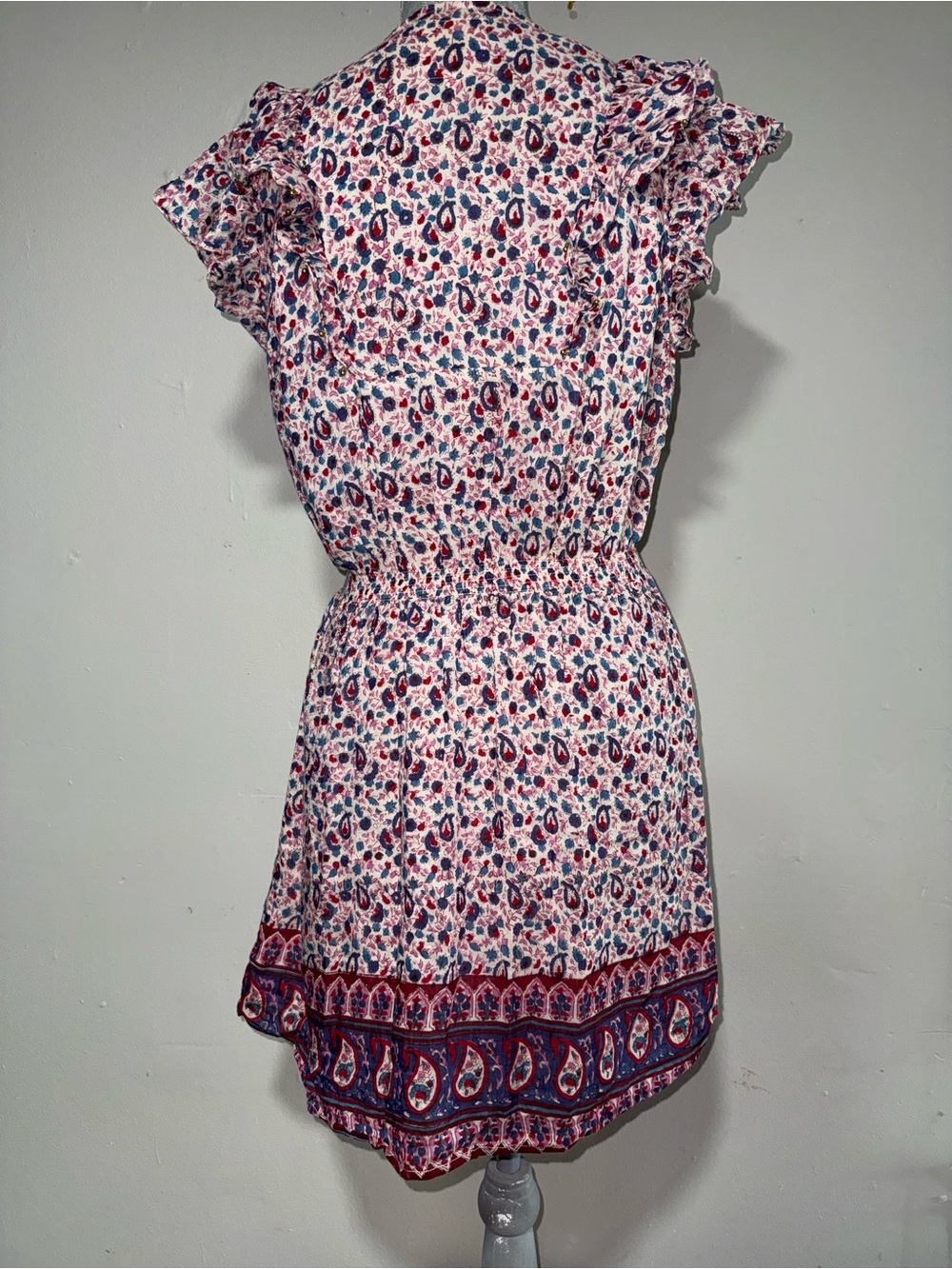 Bell by Alicia Bell "Bunny & Babe" Meadow Mini Navy Red Paisley Dress - Picture 3 of 5